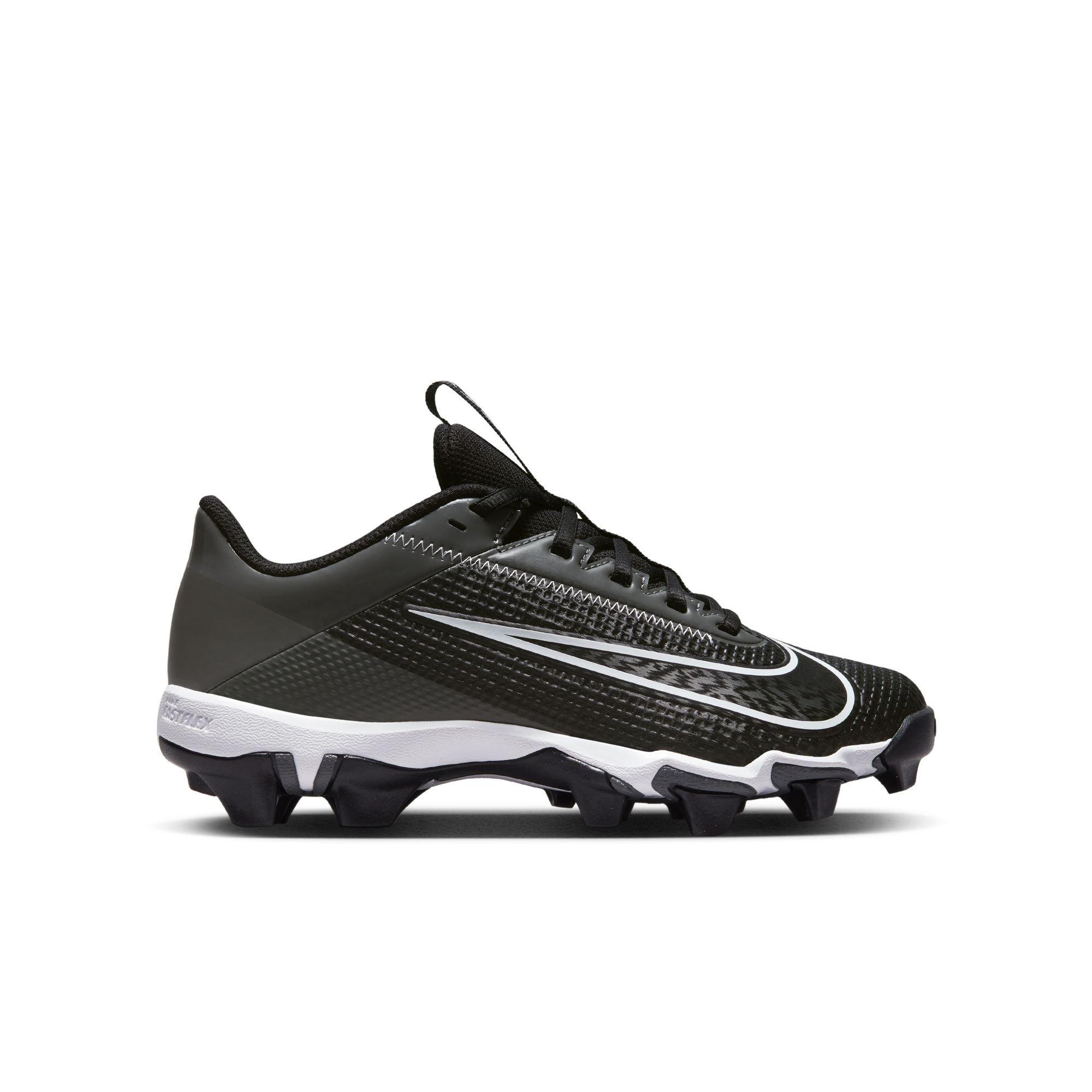 Nike Vapor Edge Shark 2 Black White Iron Grey Grade School Boys Football Cleat Hibbett